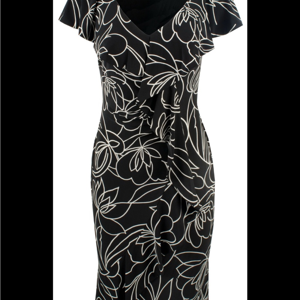 Ralph Lauren Black and White Midi Dress